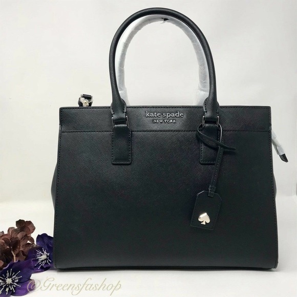 NEW KATE SPADE CAMERON LARGE SATCHEL HANDBAG BLACK - Picture 6 of 11